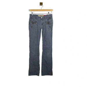 VINTAGE 7 For All Mankind Great China Wall Studded Corduroy Flare Jeans Size 27